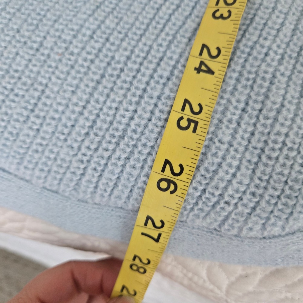 Boden Light Blue Wool Alpaca Blend Ribbed Open Front Cardigan Sweater M K0565 - Picture 4 of 7